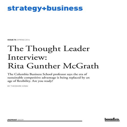 Rita Gunther McGrath on the End of Competitive Advantage | PDF