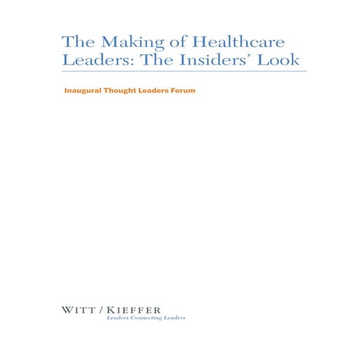 Thought Leaders Forum White Paper 2008