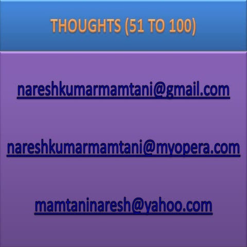 T H O U G H T S (51  T O 100)