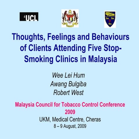 Thoughts, Feelings And Behaviours Of Clients Attending Five Stop Smoking Clin...