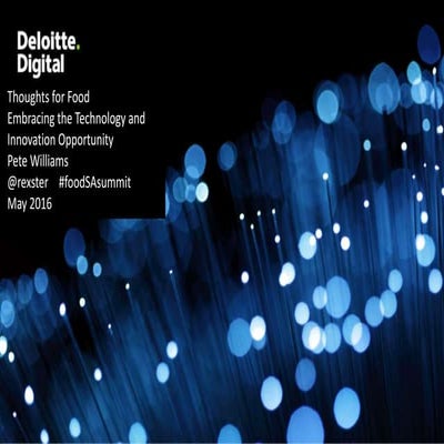 Thoughts for Food - Megatrends, Business and Technology