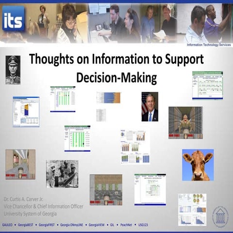 Thoughts on information to support decision making