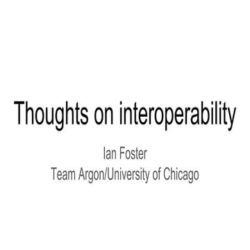 Thoughts on interoperability