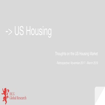 Thoughts on the US Housing Market 2019