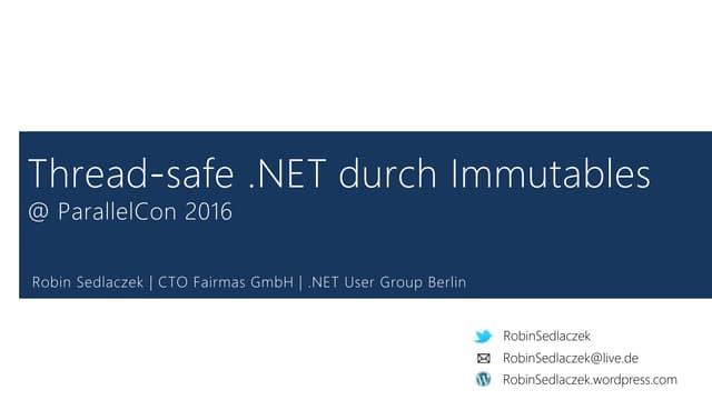 Thread-safe .NET durch Immutables