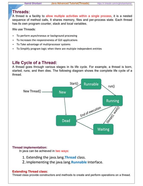 Threads in JAVA | PPT