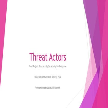 Threat Actors - Vietnam (OceansLotus).pptx