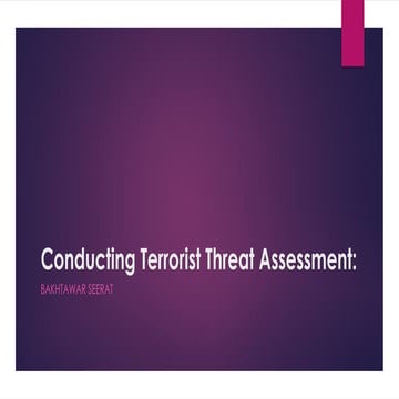 Conducting Terrorism Threat Assessment presentation
