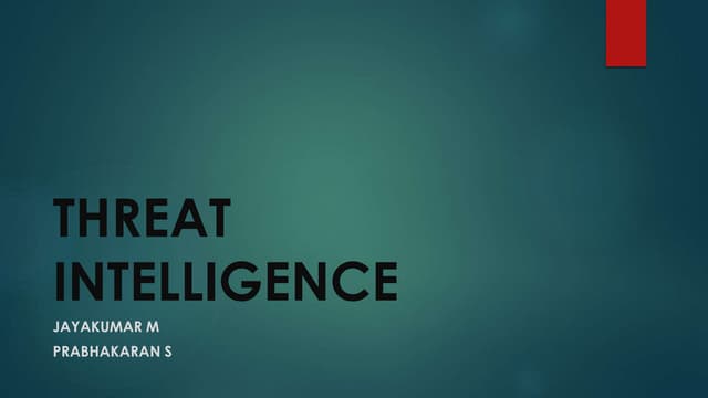Threat intelligence - nullmeetblr 21st June 2015