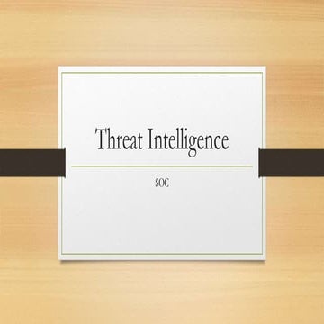 Threat intelligence in security