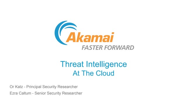 Threat intelligence at the cloud