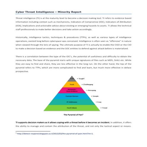 Threat intelligence minority report | PDF