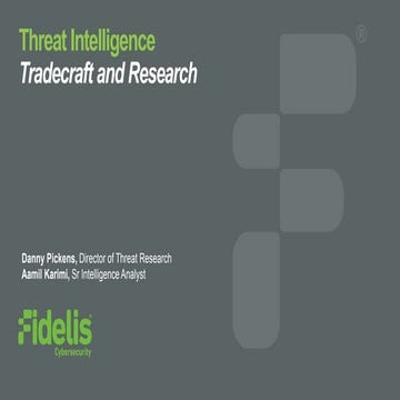 Threat intelligence Primary Tradecraft and Research