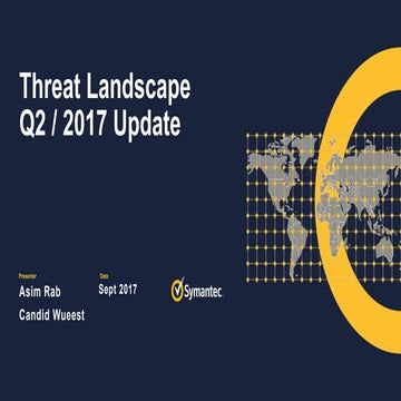Threat landscape update: June to September 2017