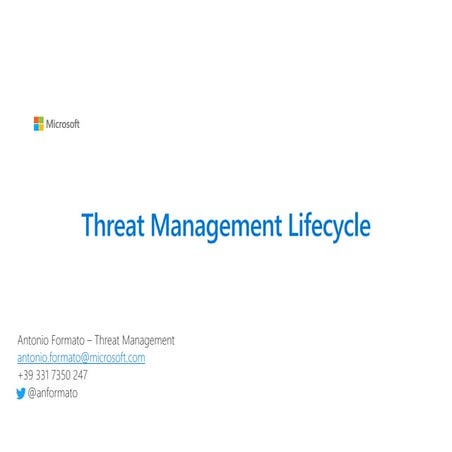 Threat management lifecycle in ottica GDPR