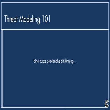 SBA Live Academy - Threat Modeling 101 – eine kurze aber praxisnahe Einführun...