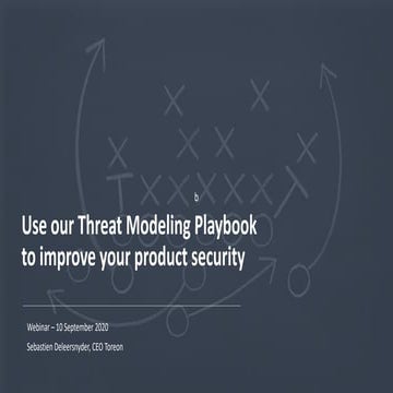 Use our OWASP Threat Modeling Playbookto Improve your Product Security 