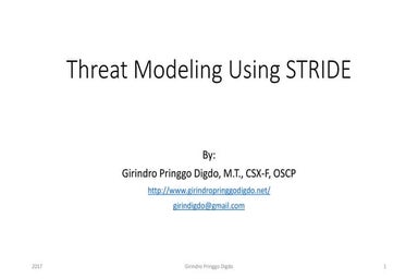 Threat Modeling Using STRIDE