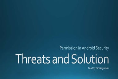 Permission in Android Security: Threats and solution