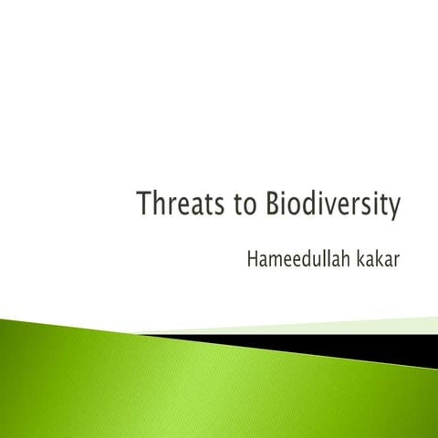 Threats to biodiversity