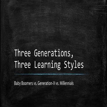 Three Generations, Three Learning Styles
