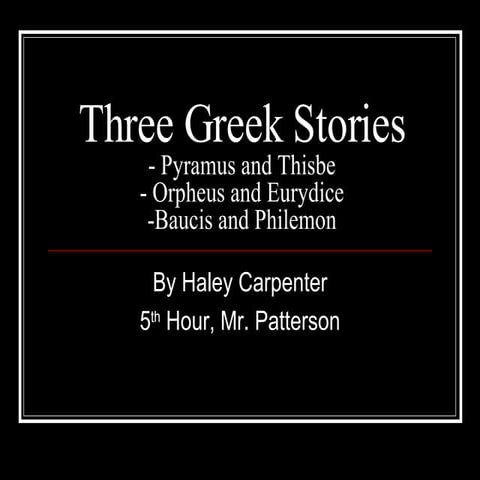 Three Greek Stories