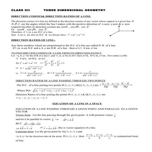 Three dimensional geometry
