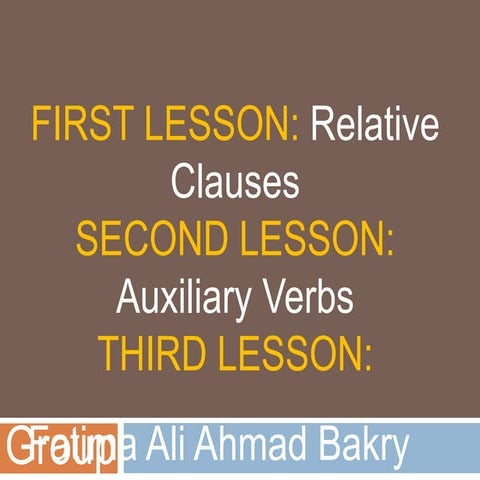 Three english lessons