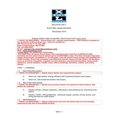 Three part specification