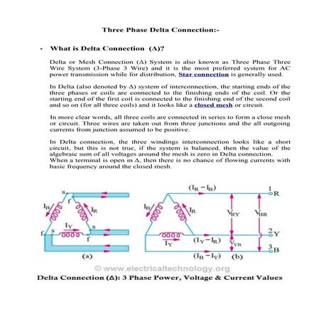 Three phase delta connection