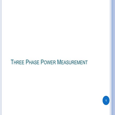 Three Phase Power Measurement