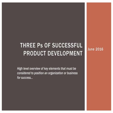 Three Ps of Successful Product Development