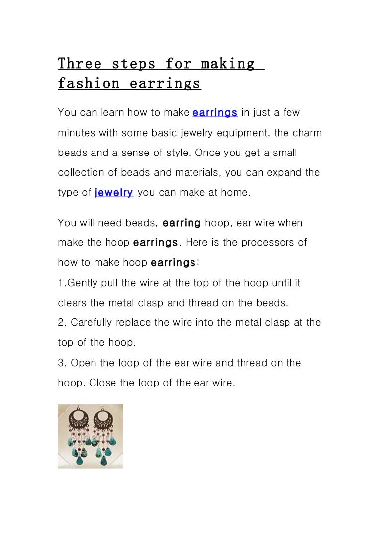 pic How To Make Hoop Earrings At Home slideshare