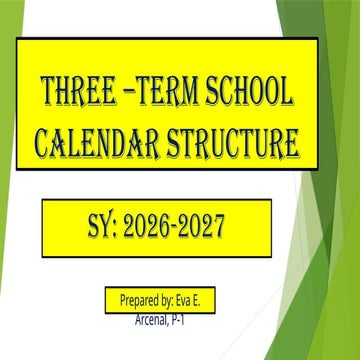 Comprehensive Three-Term School Calendar Structure for SY 2026-2027 | PPTX