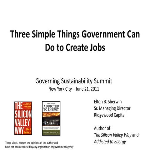 Job Creation: Three Things Government Can Do