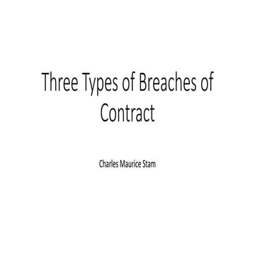 Three Types of Breaches of Contract