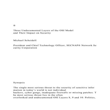 ®Three Undocumented Layers of the OSI Model  and The.docx