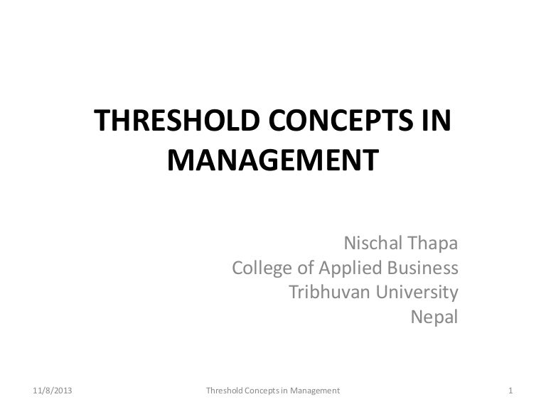 Threshold concepts in management