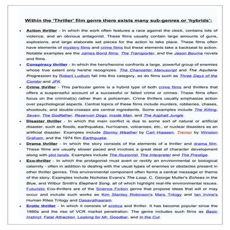 Thriller Films   Variety