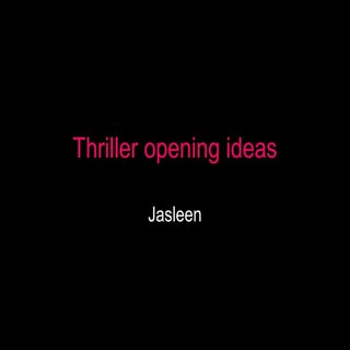 Thriller ideas (2)