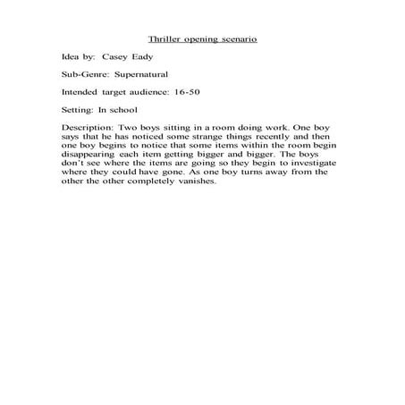 Thriller opening scenario | DOCX