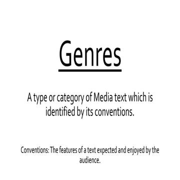Conventions of Different Genres Powerpoint