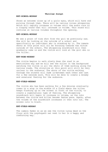 Thriller Script-John
