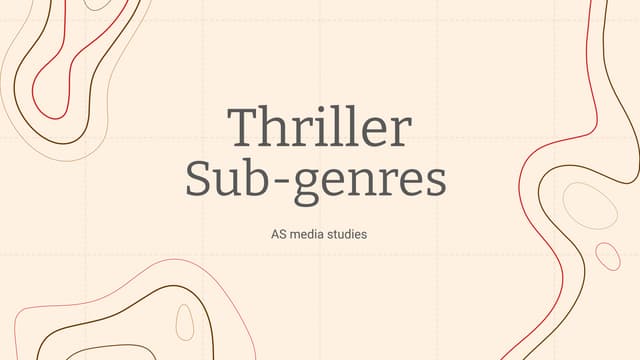Thriller sub genres