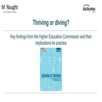 Arriving and thriving: Student research results