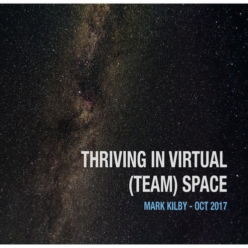 Thriving in Virtual Space 