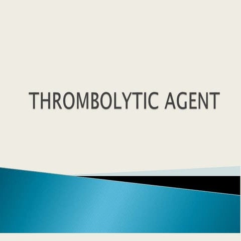 Thrombolytics agents