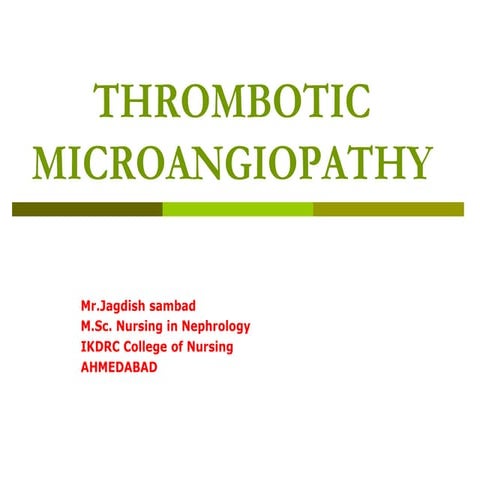 Thrombotic microangiopathy