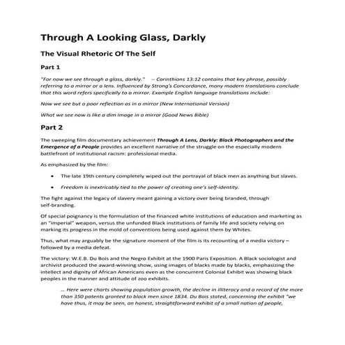 Through A Looking Glass Darkly 