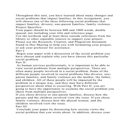 Throughout this unit, you have learned about many changes and social.docx